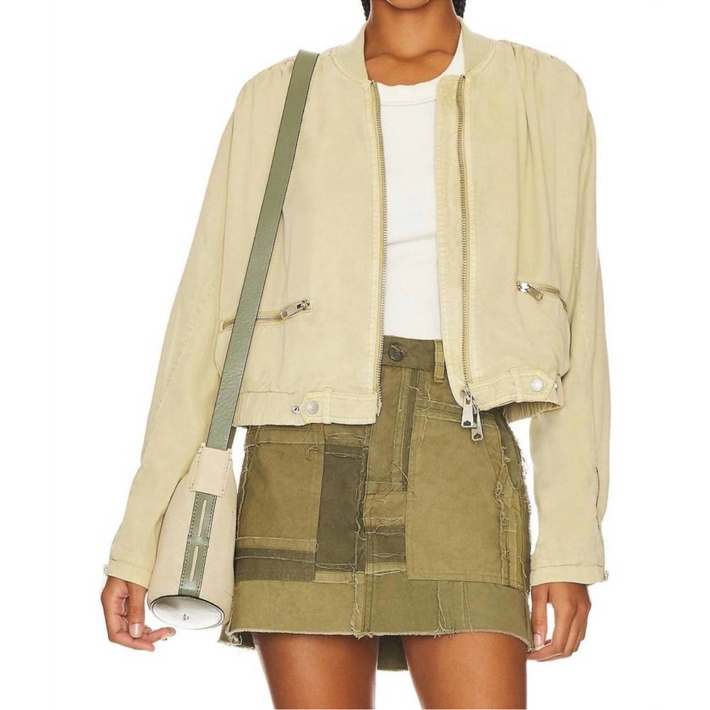Free People Knock Out Siren Bomber in Tidal Foam Size XS